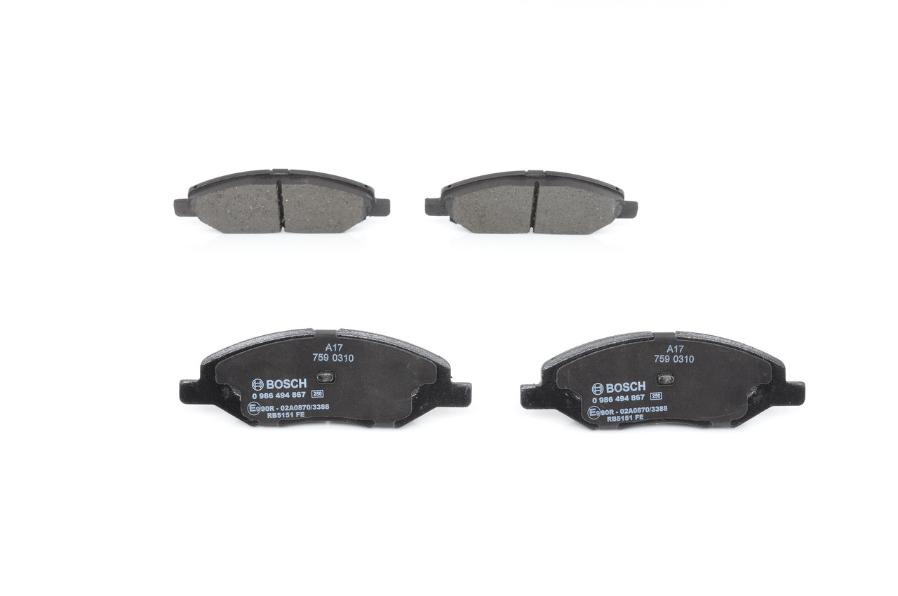 Acquista online BOSCH Kit pastiglie freni Art.: 0 986 494 867